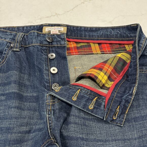 Carbon 2 Cobalt C2C Elemental Jeans Mens 36x32 Blue Button Fly Slight Taper Leg - Picture 6 of 11